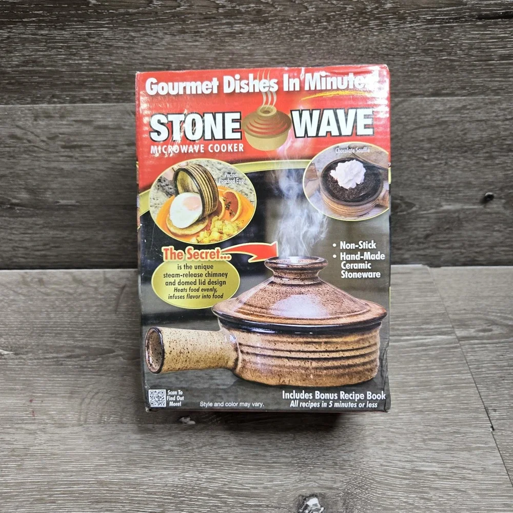 Stone Wave Microwave Cooker Non-Stick Ceramic Stoneware Bake AS seen on TV NEW!